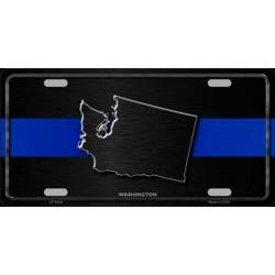 WASHINGTON Thin Blue Line Auto License Plate 6 X 12