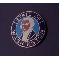 Washington State COLLAR/LAPEL PIN Silver WA seal 15/16"