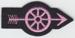 Wheel With Arrow PINK on Felt Police Motorcycle/Traffic patch California Style