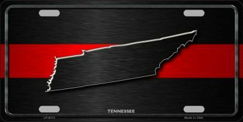 TENNESSEE Thin Red Line Auto License Plate 6 X 12