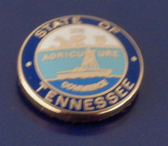 Tennessee State Seal Gold Tie Tack 1/2"