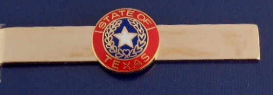 Texas State Seal Red & Gold Tie Bar TX 1/2"