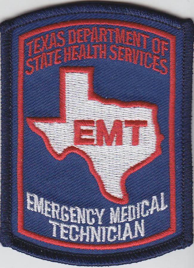 Texas TX Emergency Medical Technician mini hat patch