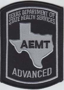 Texas AEMT Advanced Emergency Medical Technician patch TX subdued