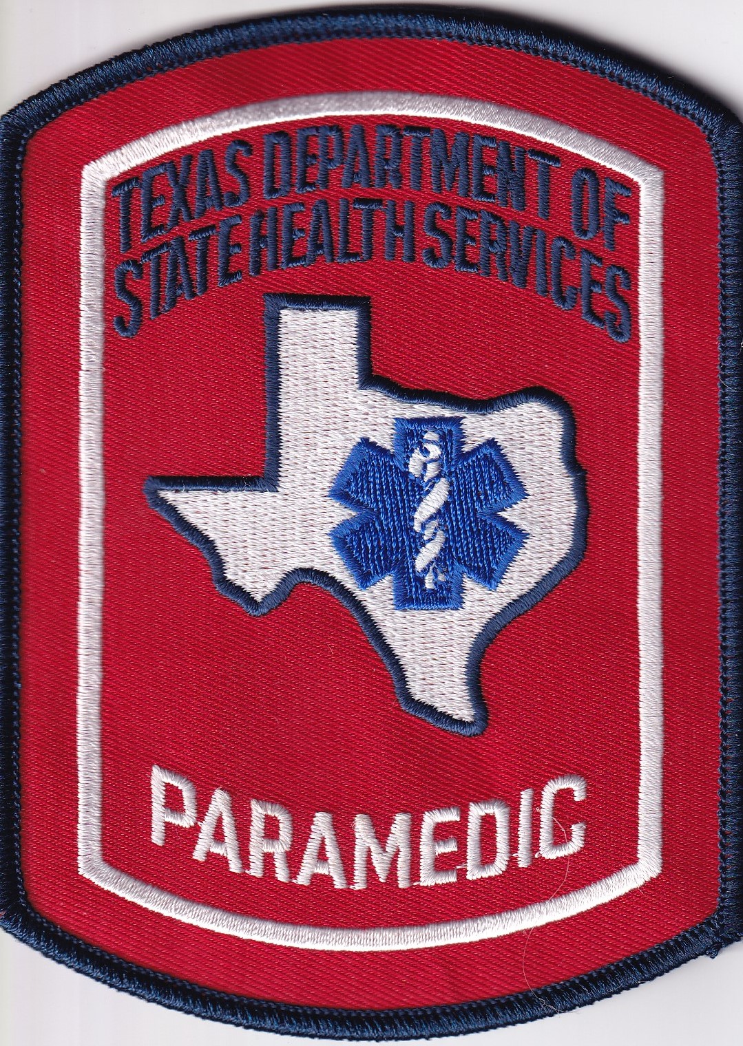 Texas PARAMEDIC Star of Life full color patch