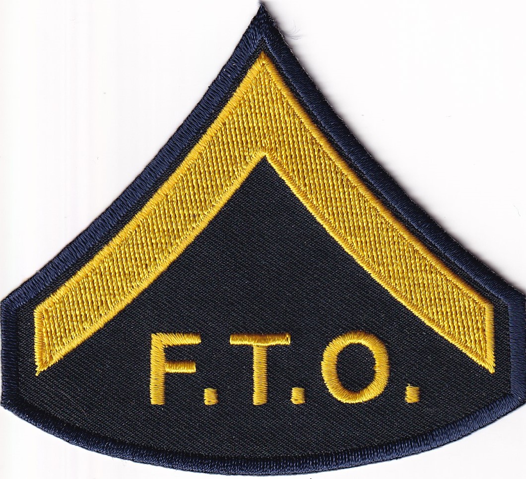 FTO Chevron patches Medium Gold  on Midnight Navy 1 pair