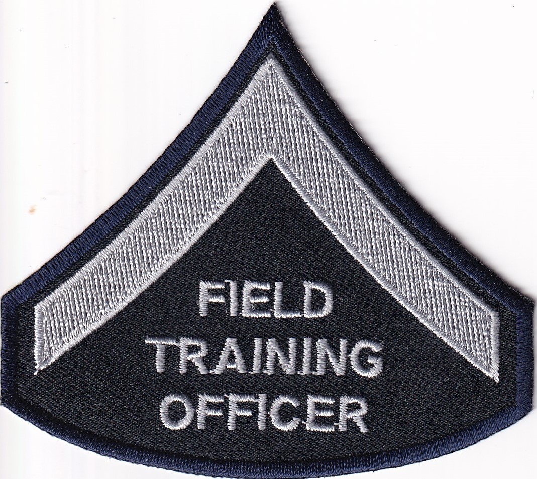 Field Training Officer Silver on Midnight Navy Chevrons 1 Pair