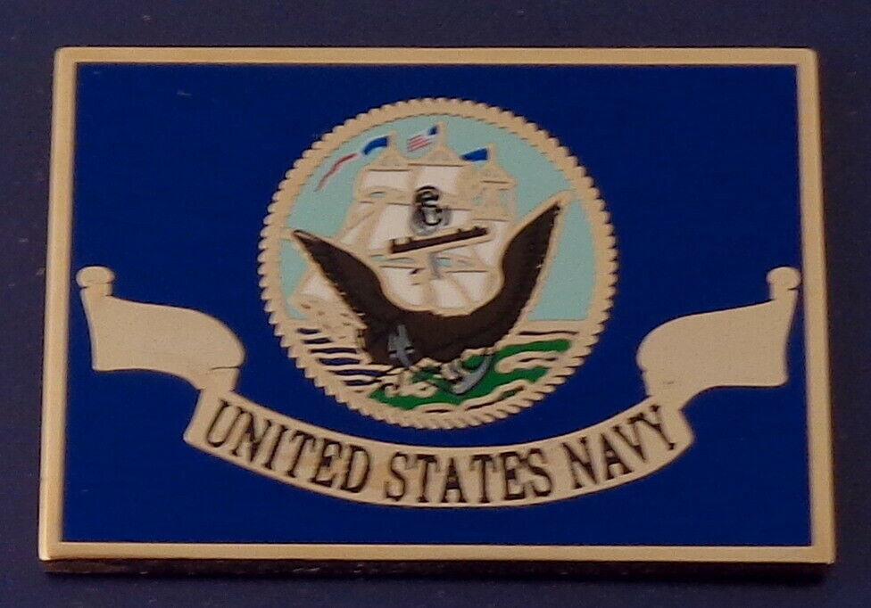 UNITED STATES NAVY Logo FLAG 1.5" X 1" Lapel Pin