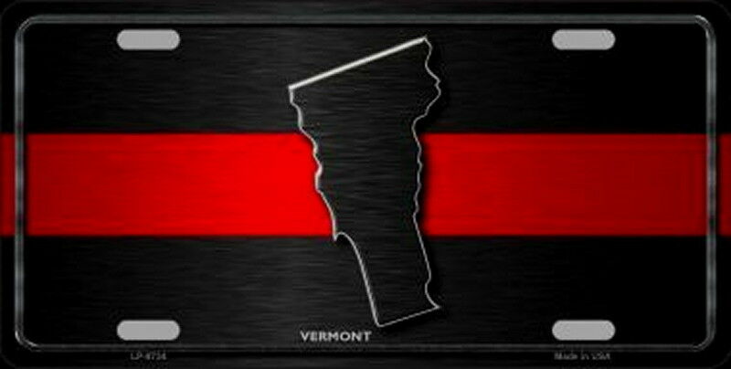 VERMONT Thin Red Line Auto License Plate 6 X 12