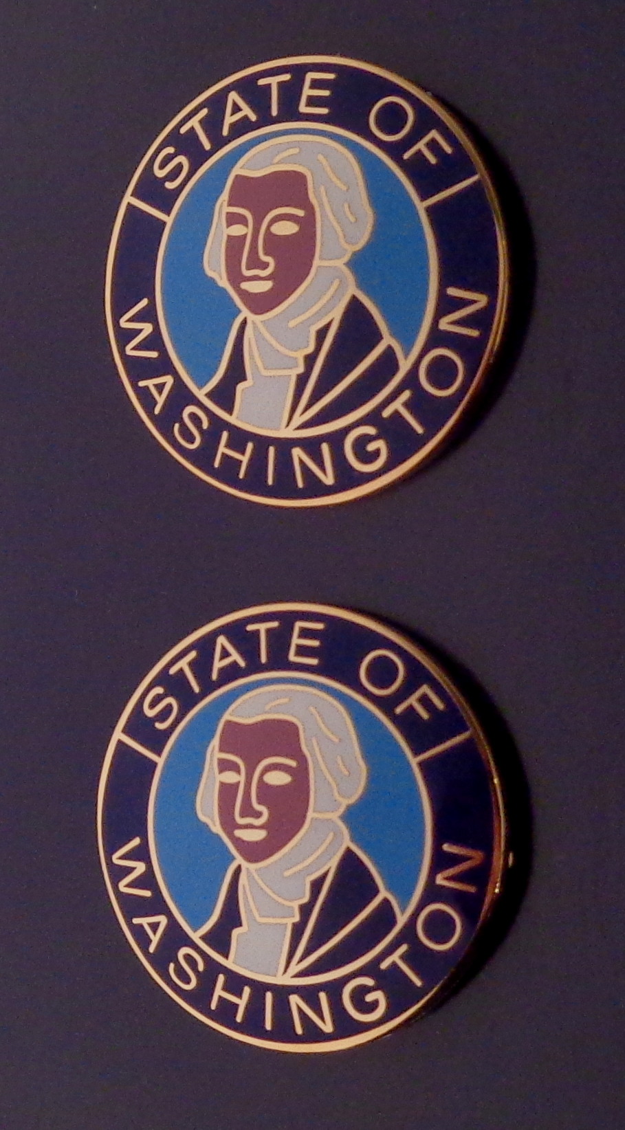 Washington State Seal 15/16" Gold Collar/Lapel Pins