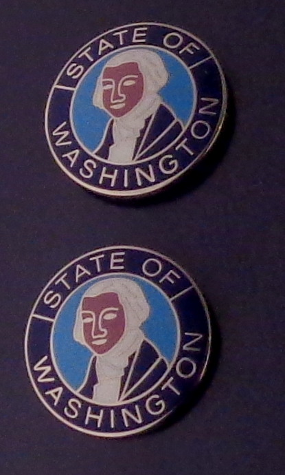 Washington State Seal 15/16" Silver Collar/Lapel Pins