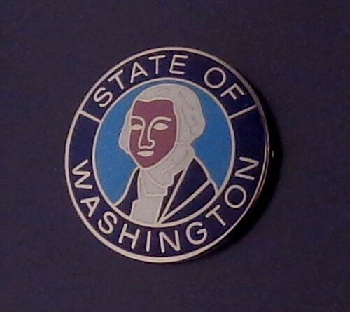 Washington State COLLAR/LAPEL PIN Silver WA seal 15/16"
