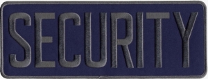 SECURITY Grey on Navy Blue Back Panel Patch 11 X 4