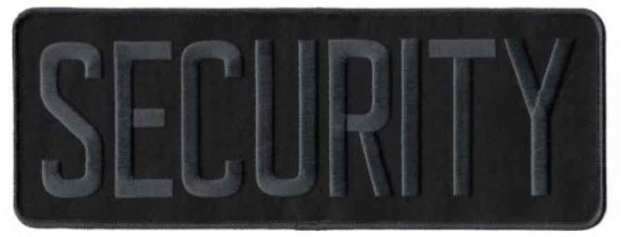 SECURITY Grey on Black Back Panel Patch 11″ by 4″ 11 X 4 (gray)