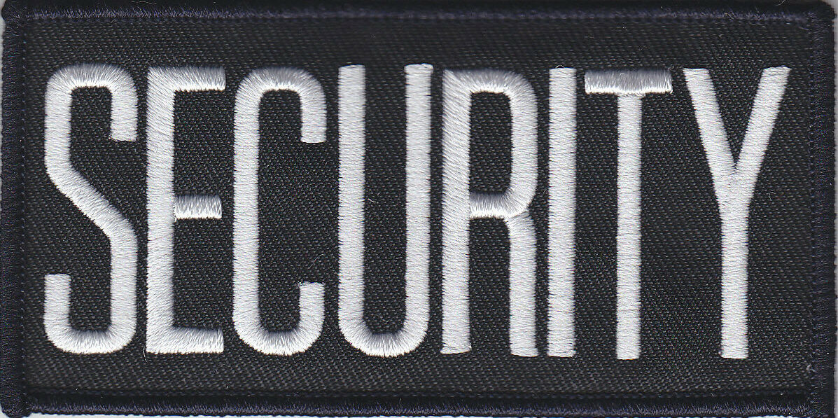 SECURITY 4X2 White on Midnight Navy Front Panel Patch