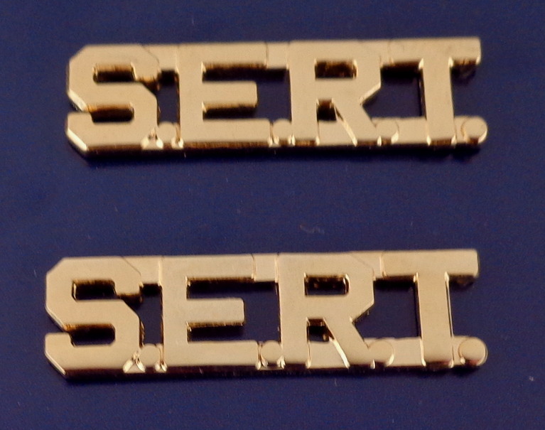 S.E.R.T. Gold 3/8″ Letters Collar Pins