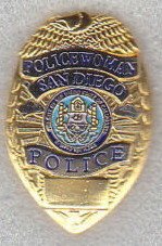 San Diego CA California Policewoman Mini Badge Lapel Pin