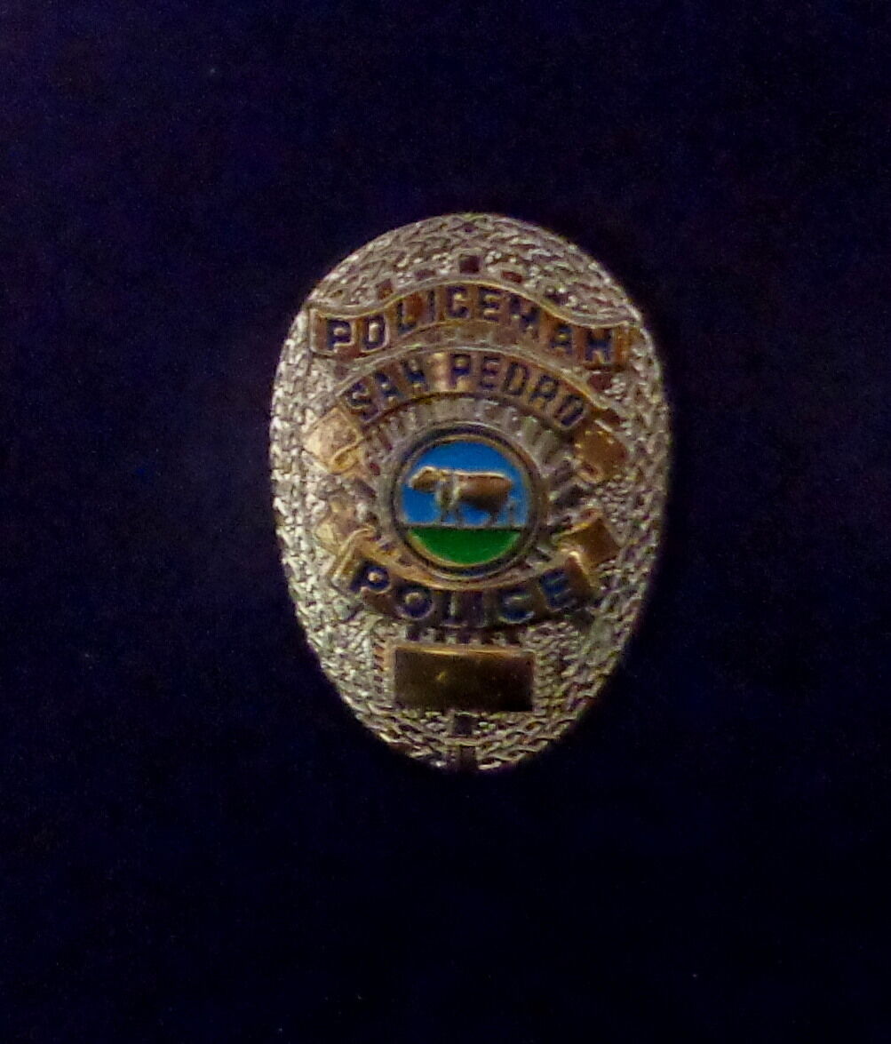 San Pedro CA California Policeman pollice officer Mini Badge Lapel Pin