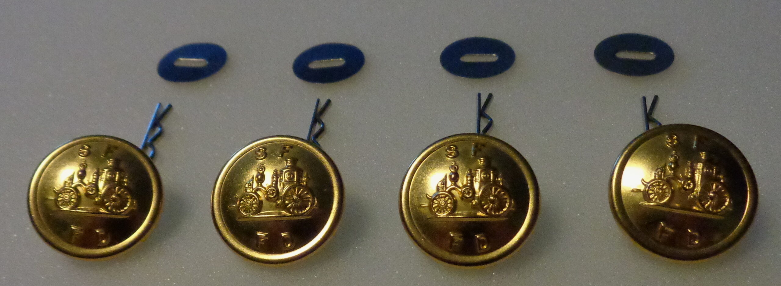San Francisco Fire Dept Uniform Buttons LARGE Gold