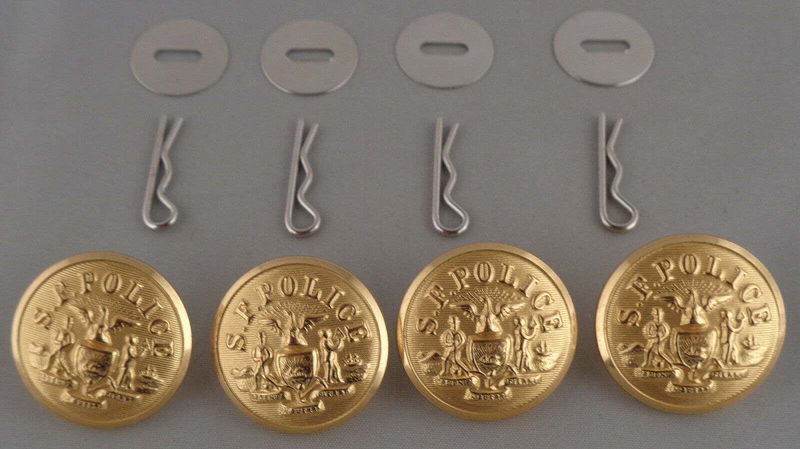San Francisco POLICE Set of 4 GOLD Uniform Buttons LARGE