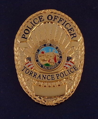 Torrance CA California Police Officer Mini Badge Lapel Pin NEW STYLE