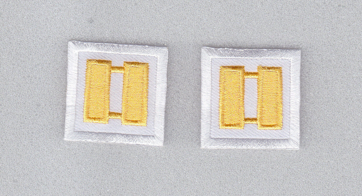 CAPT Captain MEDIUM GOLD on WHITE SMALL 1.25″